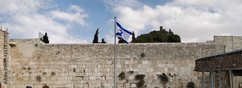 Stand With Israel - israeli flag on Western Wall Jerusalem Holy Land