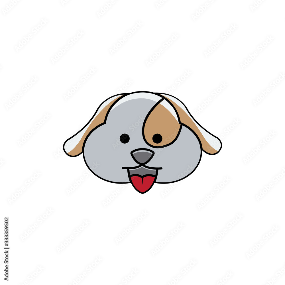 Simple vector head design dog head icon