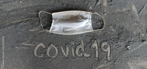Mask safety bacteria and virus on the frool stone.