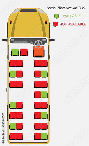 social distance on School bus public transportation