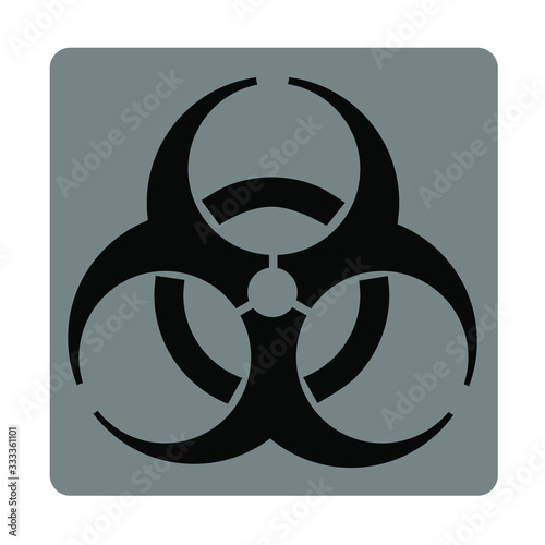 Coronavirus attencion icon. COVID-19.  Biohazard warning sign. Toxic medical waste caution symbol. Poison bio-hazard contamination alert logo. Virus disease icon. 
