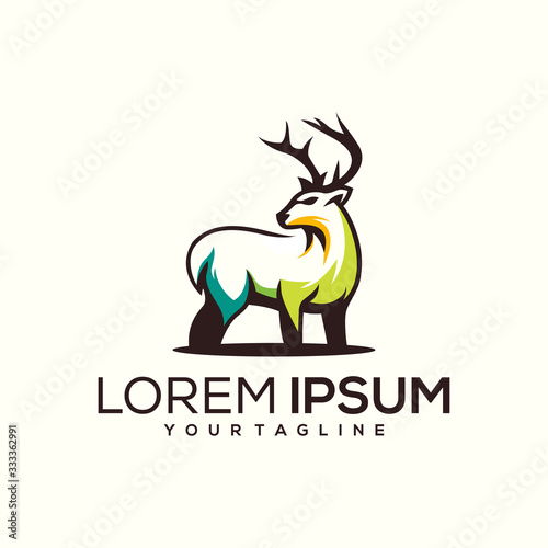 deer logo design vector abstract modern