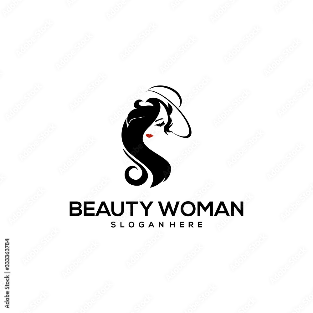 beauty women logo design vector abstract modern