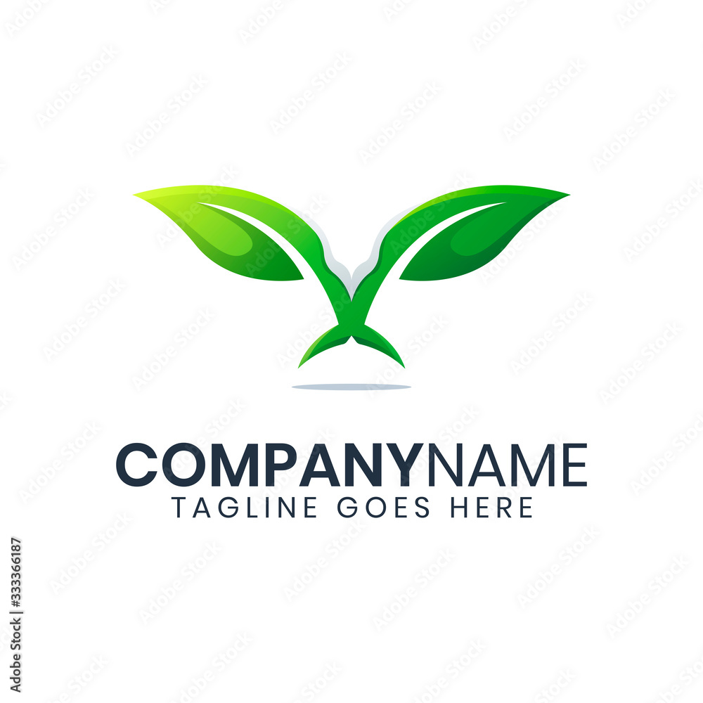 Awesome flying bird leaf logo Awesome flying bird leaf logo