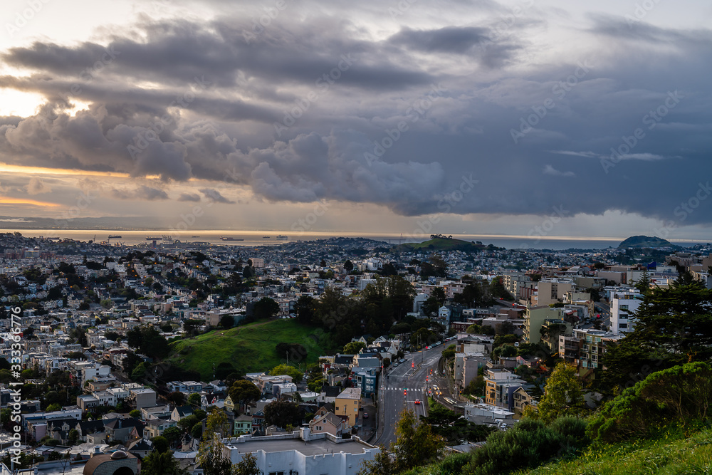 Sunrise from Tank Hill in San Francisco