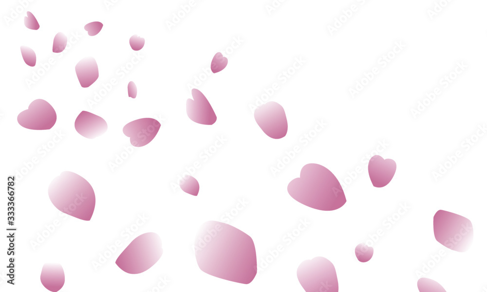Vector illustration of flying cherry blossom petals