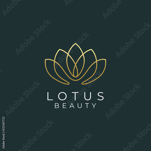 lotus flower beauty salon and hair treatment logo