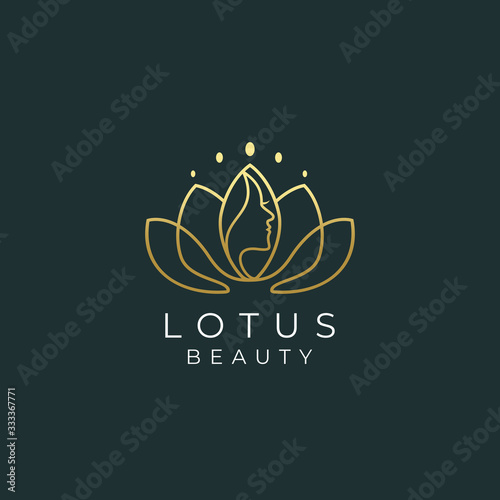 lotus flower beauty salon and hair treatment logo