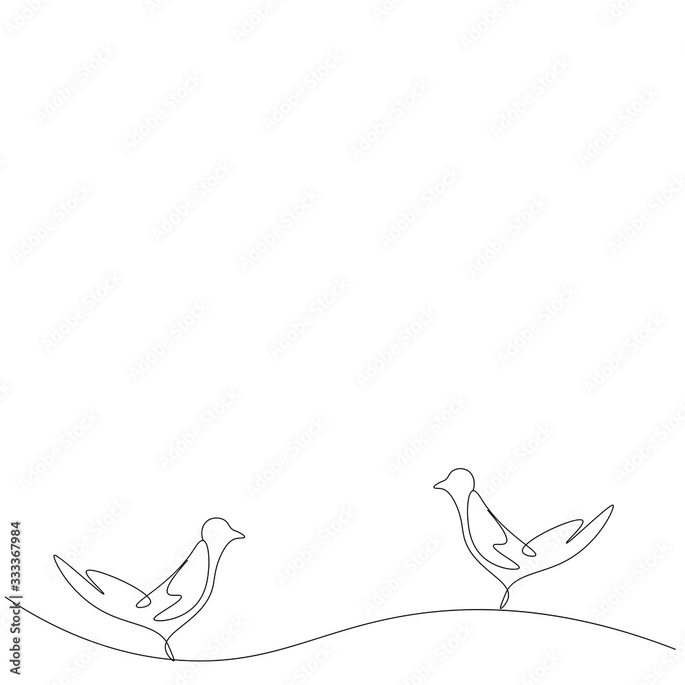 Birds drawing isolated on the white background. Vector illustration. Birds drawing isolated on the white background. Vector illustration.