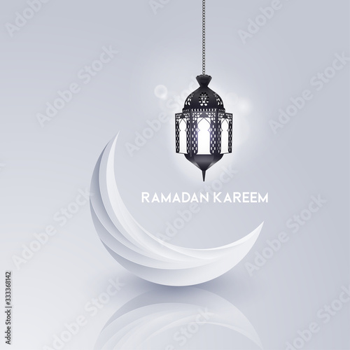 Ramadan kareem greeting card template islamic with geomteric pattern. vector illustration
