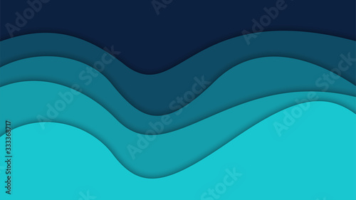 3D abstract background and paper cut shapes, vector illustration