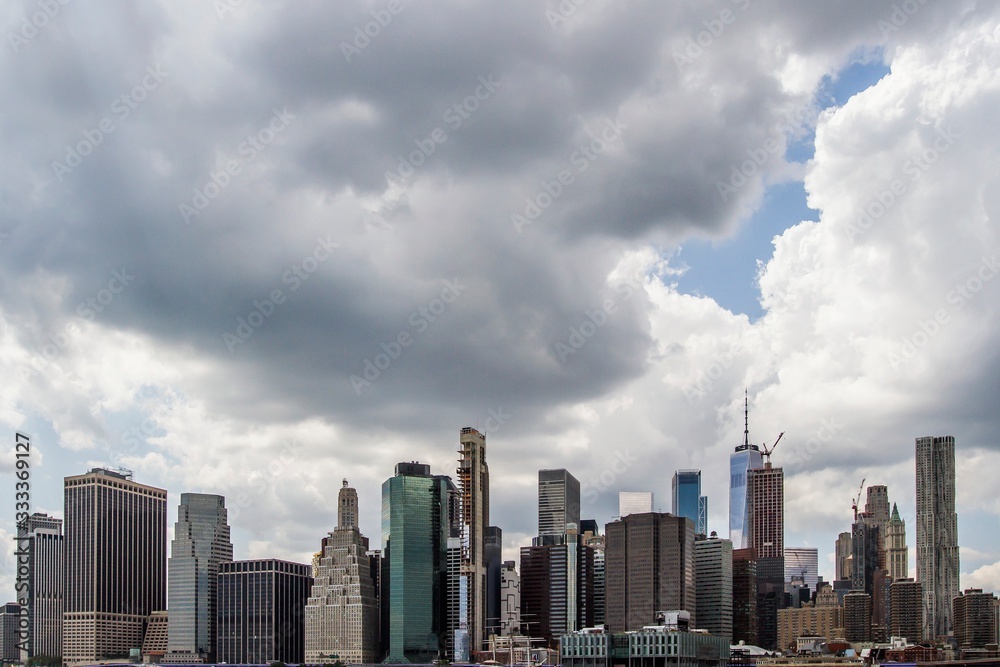 Beautiful view of New York city skyline at daytime, USA Beautiful view of New York city skyline at daytime, USA