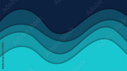3D abstract background and paper cut shapes, vector illustration