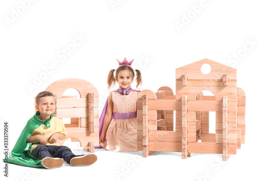 Little children in costumes...