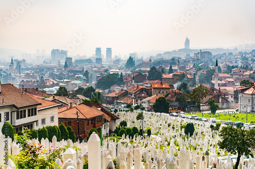 War graves for the victims of the Sarajevo Siege are dotted around the city photo