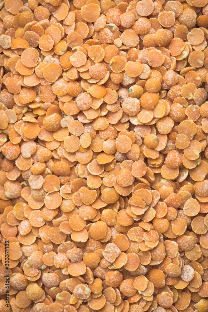 Macro shot of red lentils