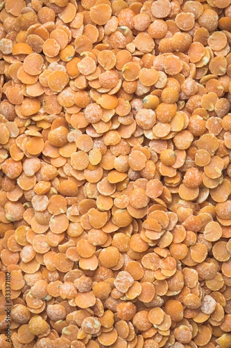 Macro shot of red lentils