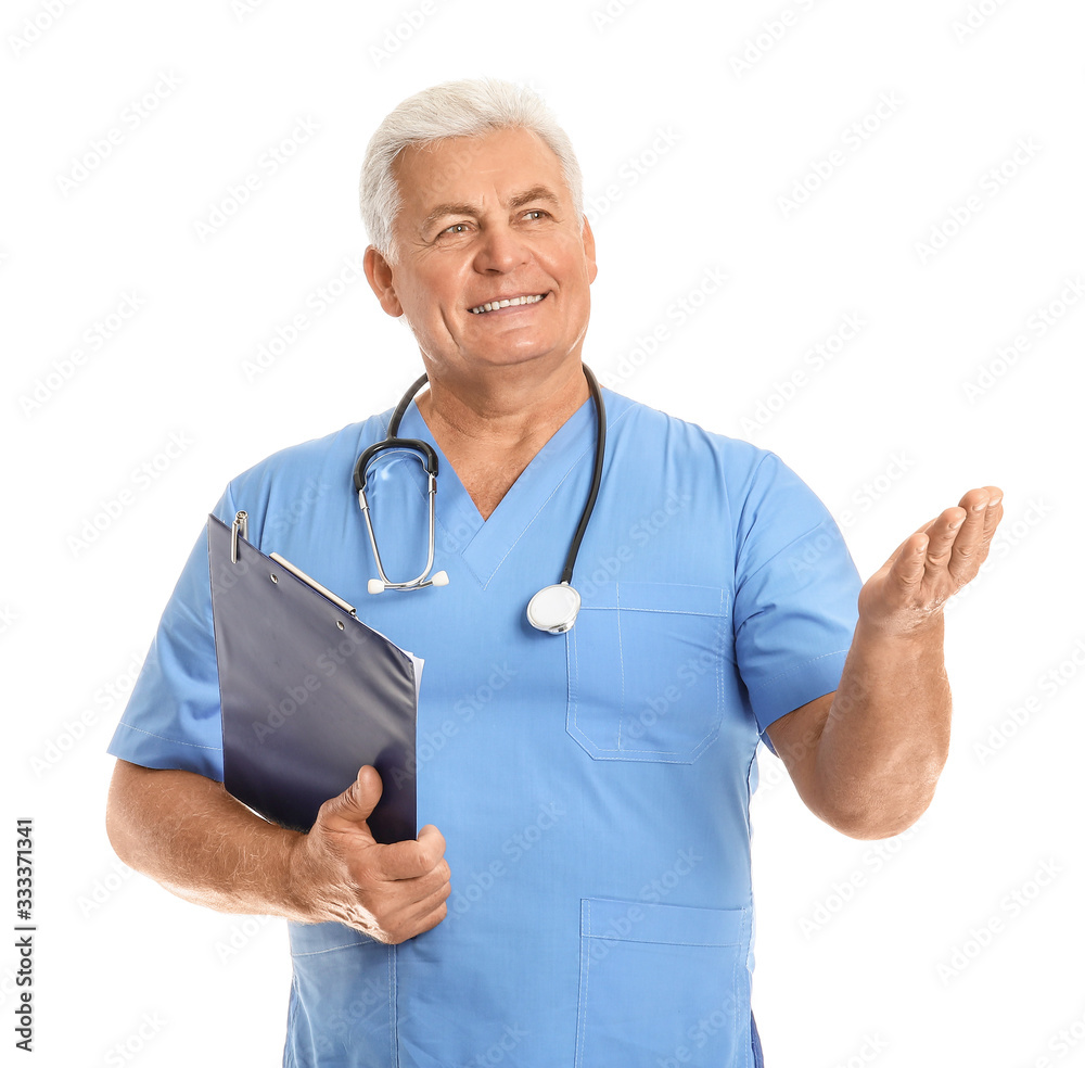 Portrait of male doctor on white background Portrait of male doctor on white background