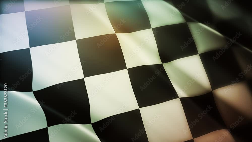 4k Checkered Race Flag Check Flag wavy silk fabric fluttering Racing ...