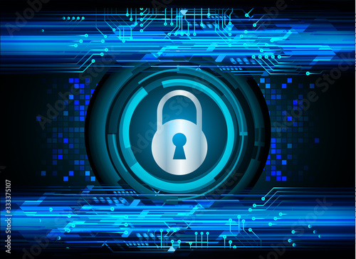 Closed Padlock on digital background, cyber security