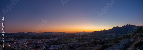 Fototapeta Naklejka Na Ścianę i Meble -  View to the mountains and the center of Orihuela, Spain