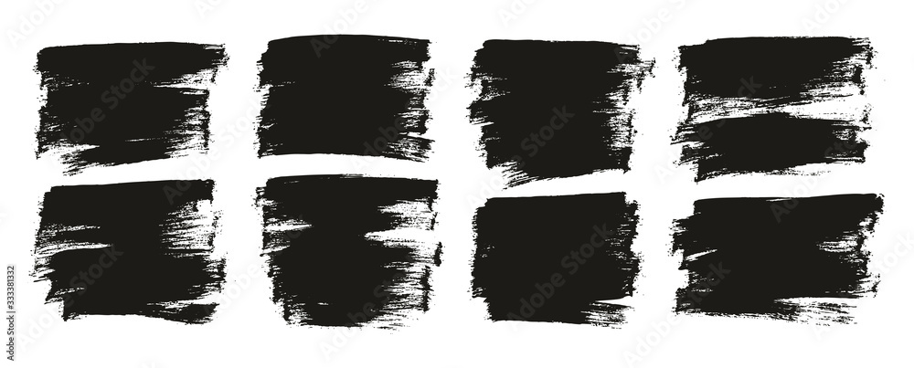 Flat Paint Brush Thin Half Background High Detail Abstract Vector Background Set 