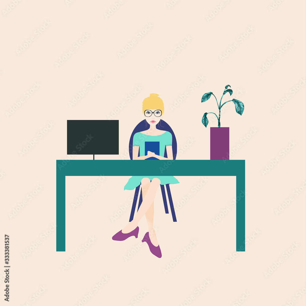 woman works office work at home woman works office work at home