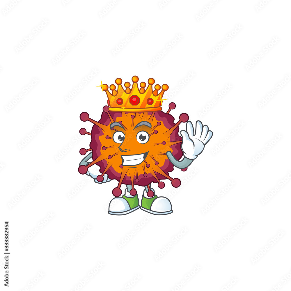 A Charismatic King of COVID19 syndrome cartoon character design
