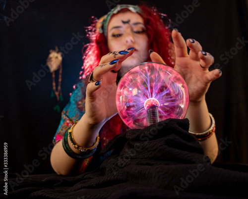 fortune teller lady  is telling about your future photo