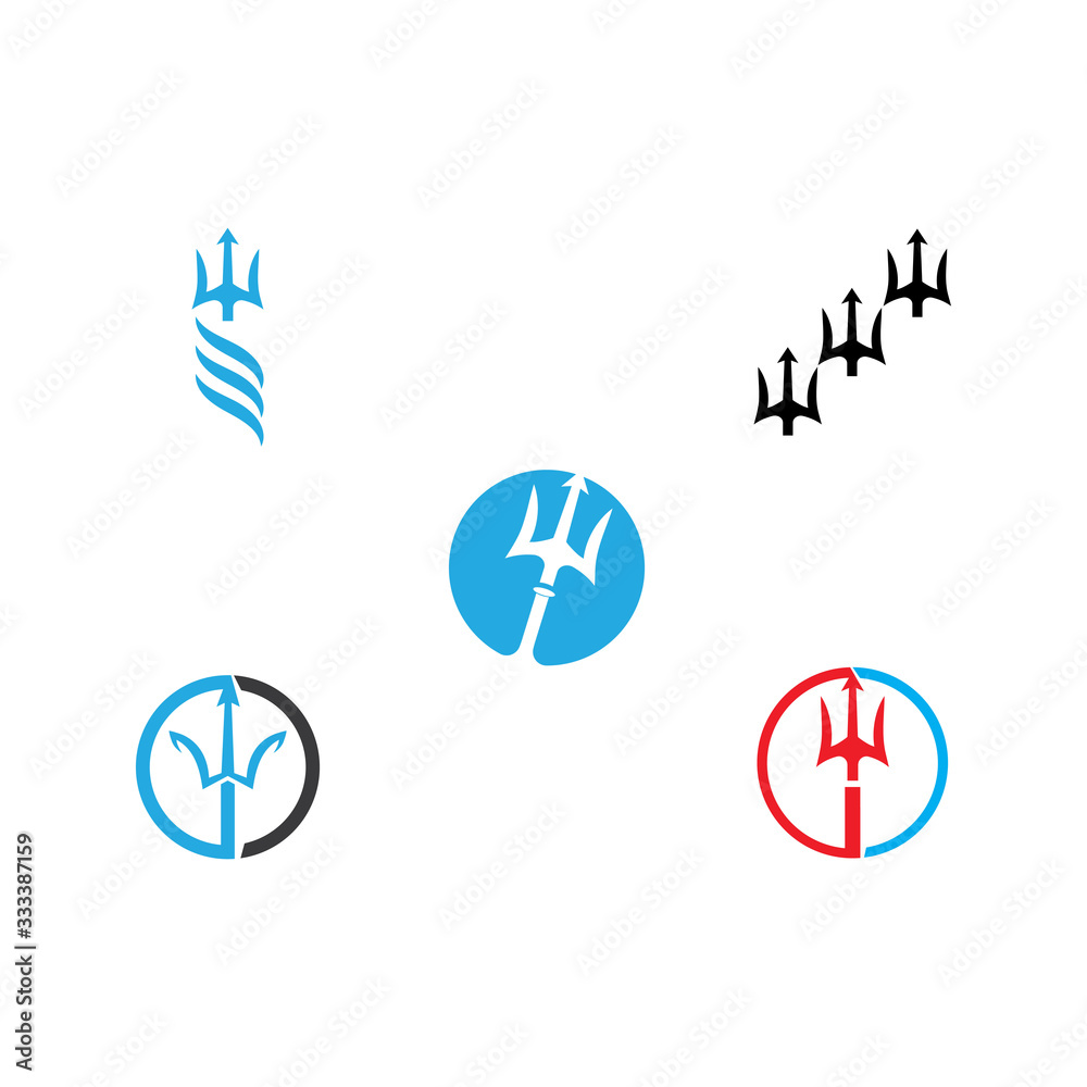 Set Trident Logo Template vector