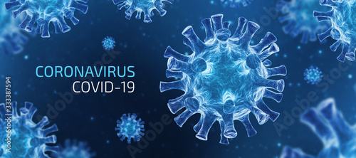 Coronavirus COVID-19, Bannière illustration virus 3D photo