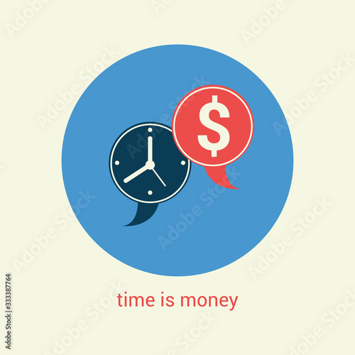 Cost and time icon.Time is money vector