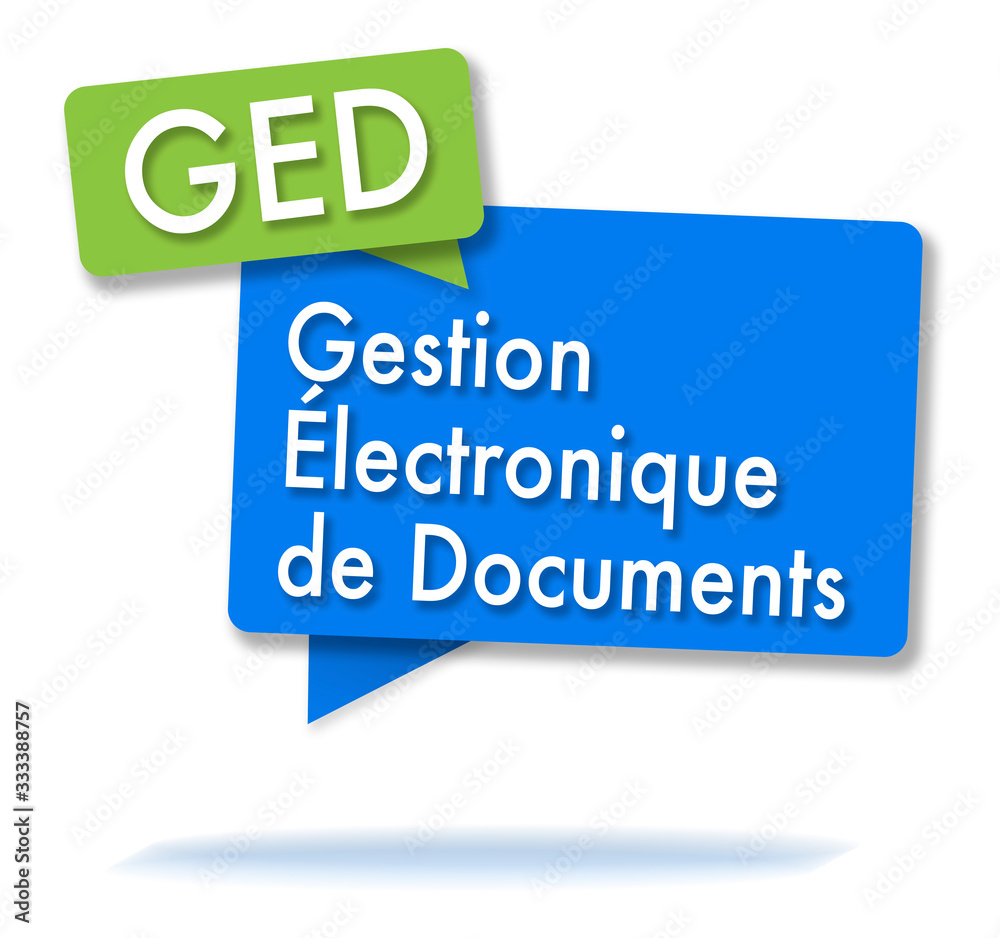 French GED initials in colored bubbles
