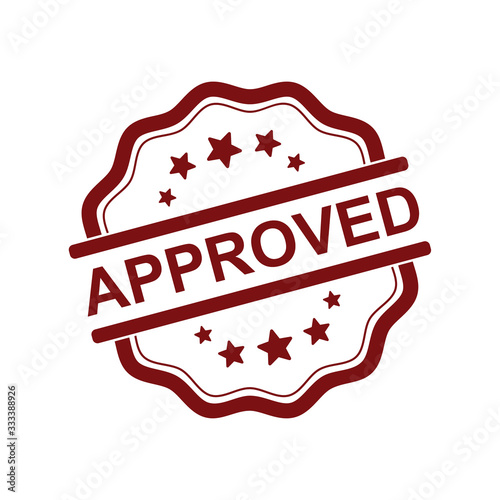 Approved rubber stamp, vector label design