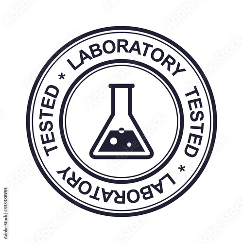 Laboratory tested rubber stamp, vector design