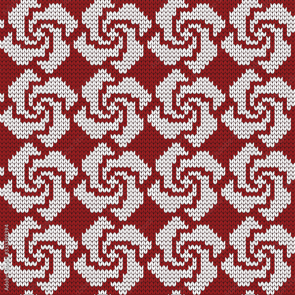 Knitted seamless decorative pattern roses Knitted seamless decorative pattern roses