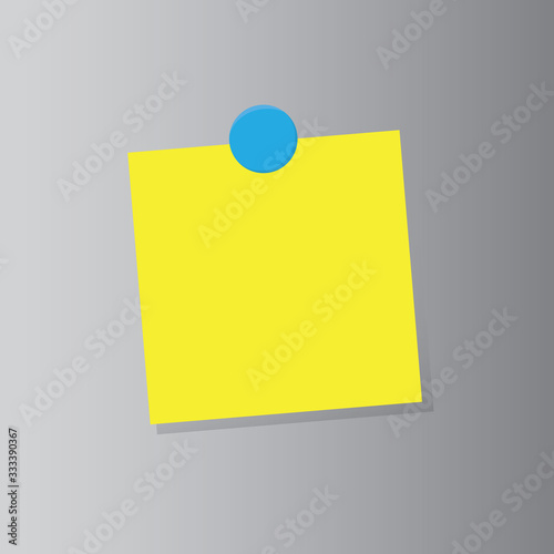 yellow note paperon the fridge door -vector illustration