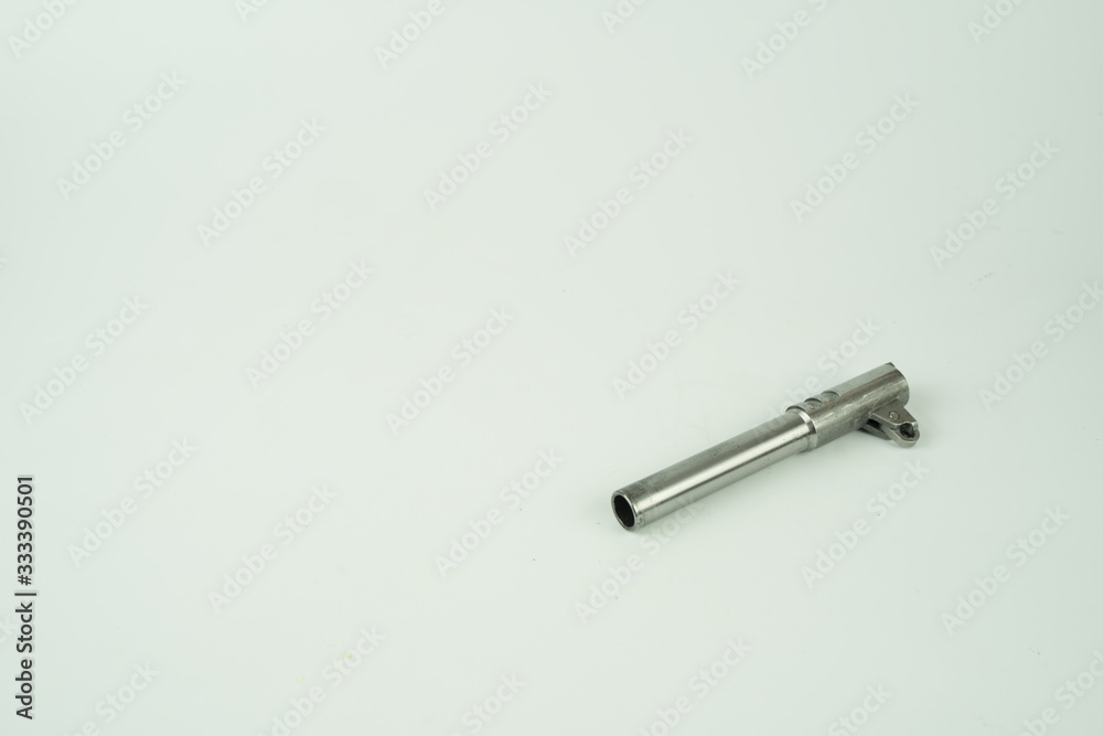 Parts of a .45 ACP hand gun, Model 1911. 11 mm gun. Parts of a .45 ACP hand gun, Model 1911. 11 mm gun.
