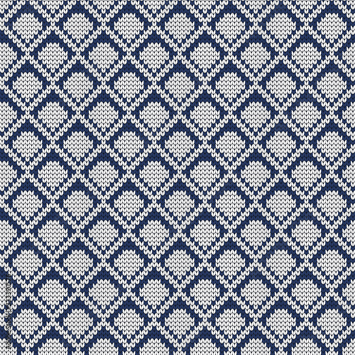 Knitted seamless geometric pattern rhombuses