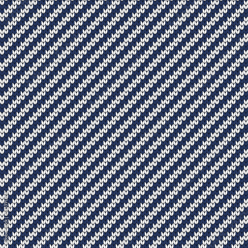 Knitted seamless pattern diagonal stripes