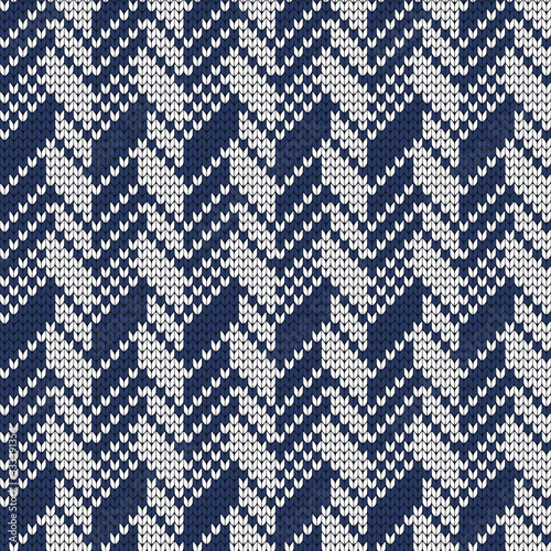 Knitted seamless pattern chevron, knitwear design