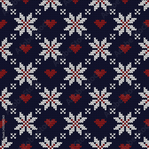 Winter seamless knitted pattern, Christmas and New Year decoration