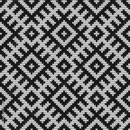 Knitted ethnic geometric traditional ornament