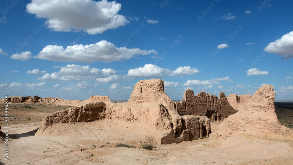 Ayaz-Kala fortress (the most popular and picturesque fortress in the country). Nukus, Karakalpakstan, Uzbekistan, Kyzylkum Desert, Central Asia.