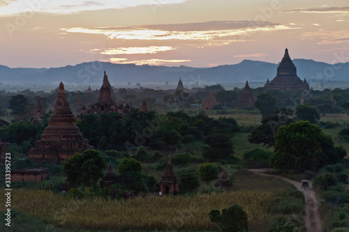 Pagodas of Old Bagan at sunset, Myanmar © Walter_D