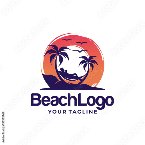 beach logo vector