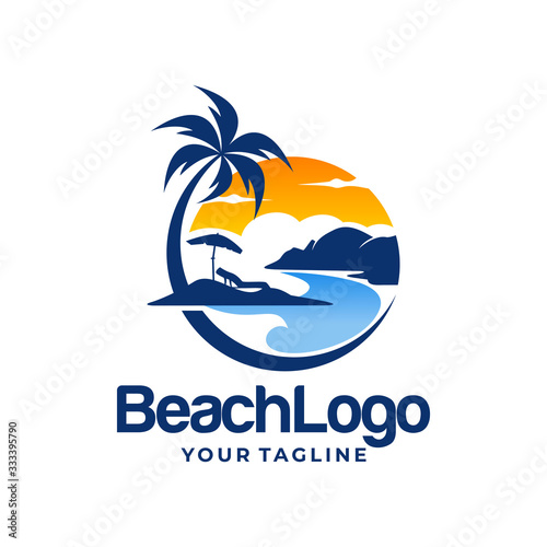Fotografia beach logo vector