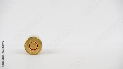 Ammunition of the handgun. bullet .45 acp. on a white background