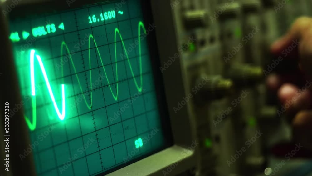 Oscilloscope waveforms oscillating, Amplitude Diagram on the