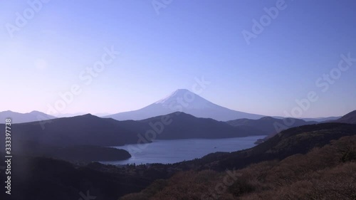 view of lake ashi and mt.fuji from hakone daikanyama mountain. photo